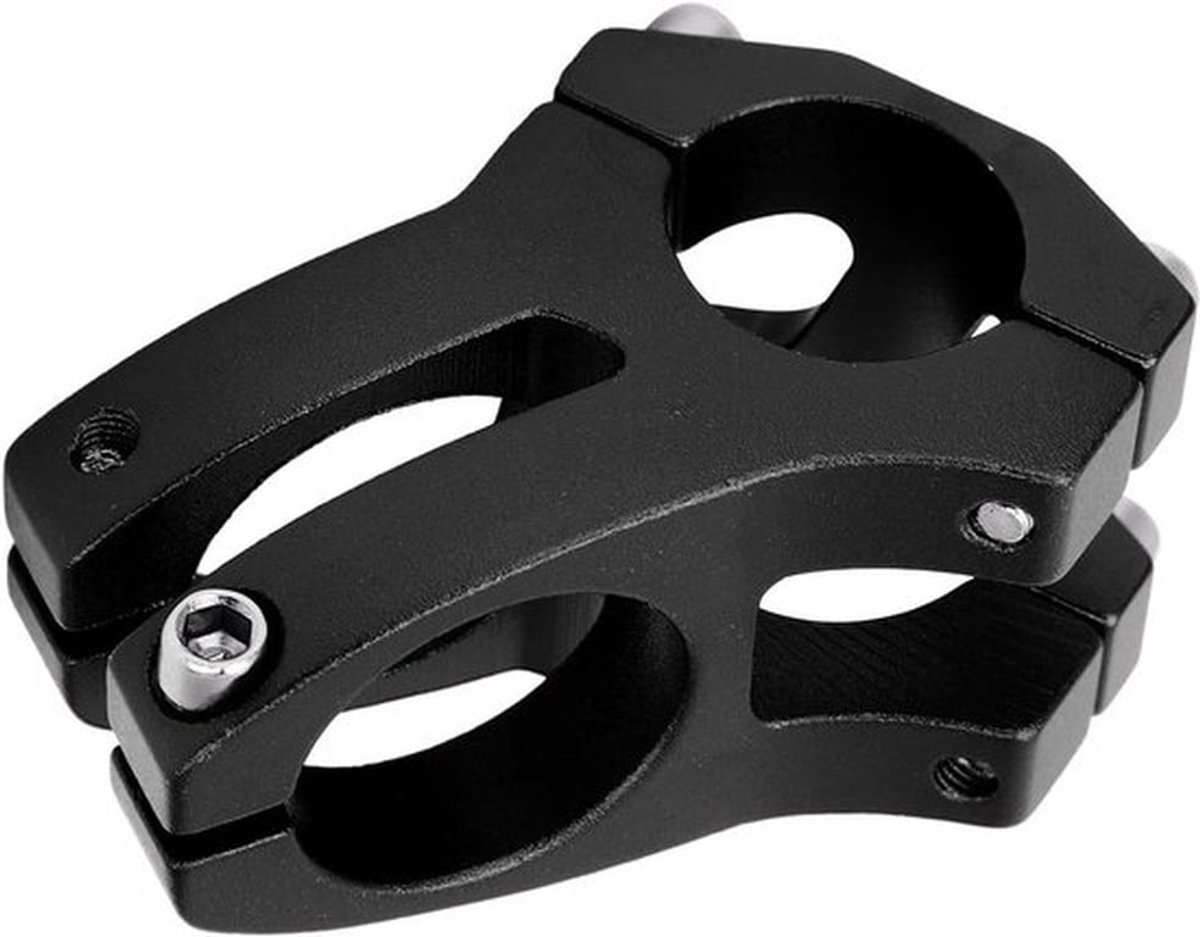 Fietsstuurpen van aluminiumlegering, 25,4 x 35 mm, holle wiel-stuur-riser-adapter van aluminiumlegering voor mountainbikes (zwart) - Fietsaccessoires - Duurzaam - Geschikt voor mountainbikes - Zwart met 3D logo.