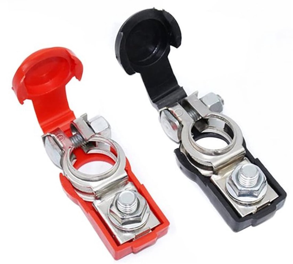 Snelspanklemmen voor accu's, negatief en positief, koperen auto-accuconnectoren 12V/24V/48V voor boten, vrachtwagens, auto's, caravanaccuconnector