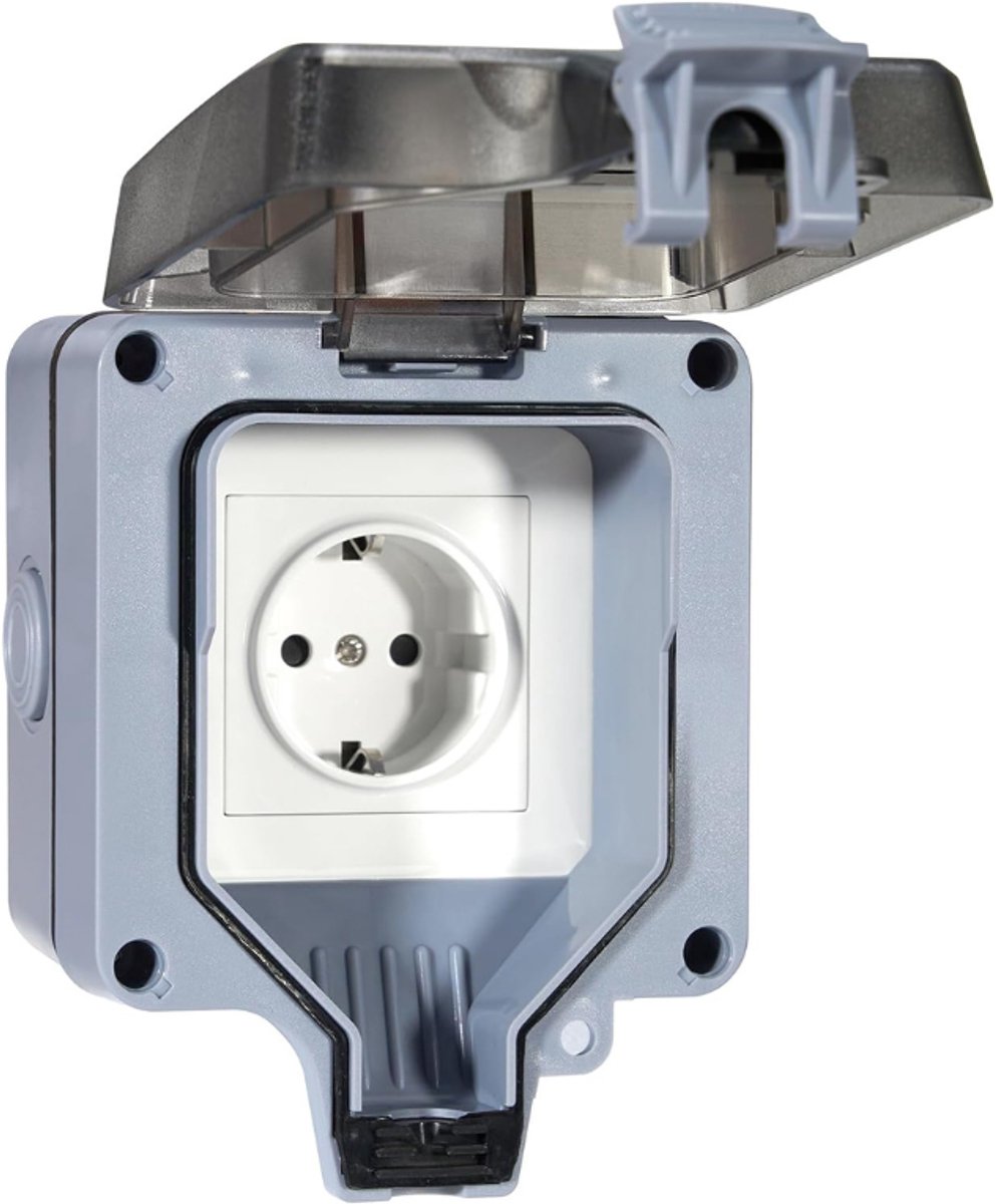 CLGP® Buitenstopcontact - Buitenstopcontacten Waterdicht - Tuincontactdoos - Wit