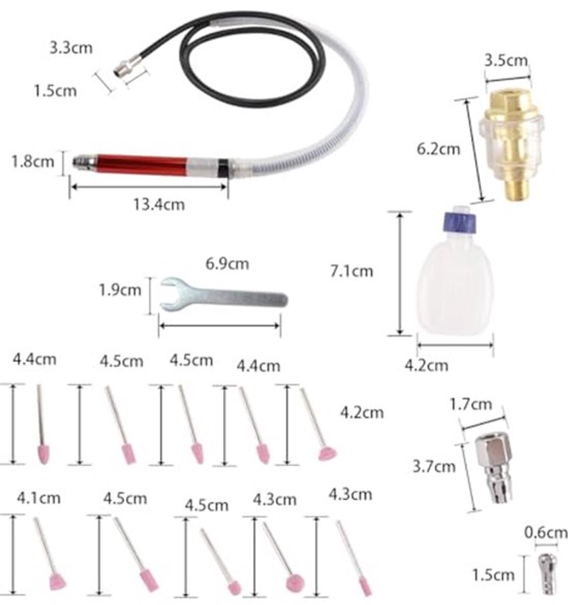 Dailygoods- Potloodslijper Ergonomisch Ontwerp - Mini Pneumatische Slijpmachine - Hoge Snelheid 65.000 tpm - Duurzaam - Lichtgewicht - Precisietaken