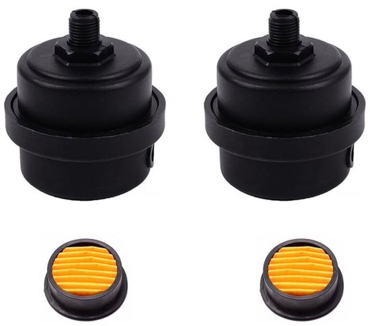 1/4 "PT 12 mm luchtcompressor geluiddemper filter plastic luchtcompressor inlaatfilter demper stilte met filterelement - pak van 2