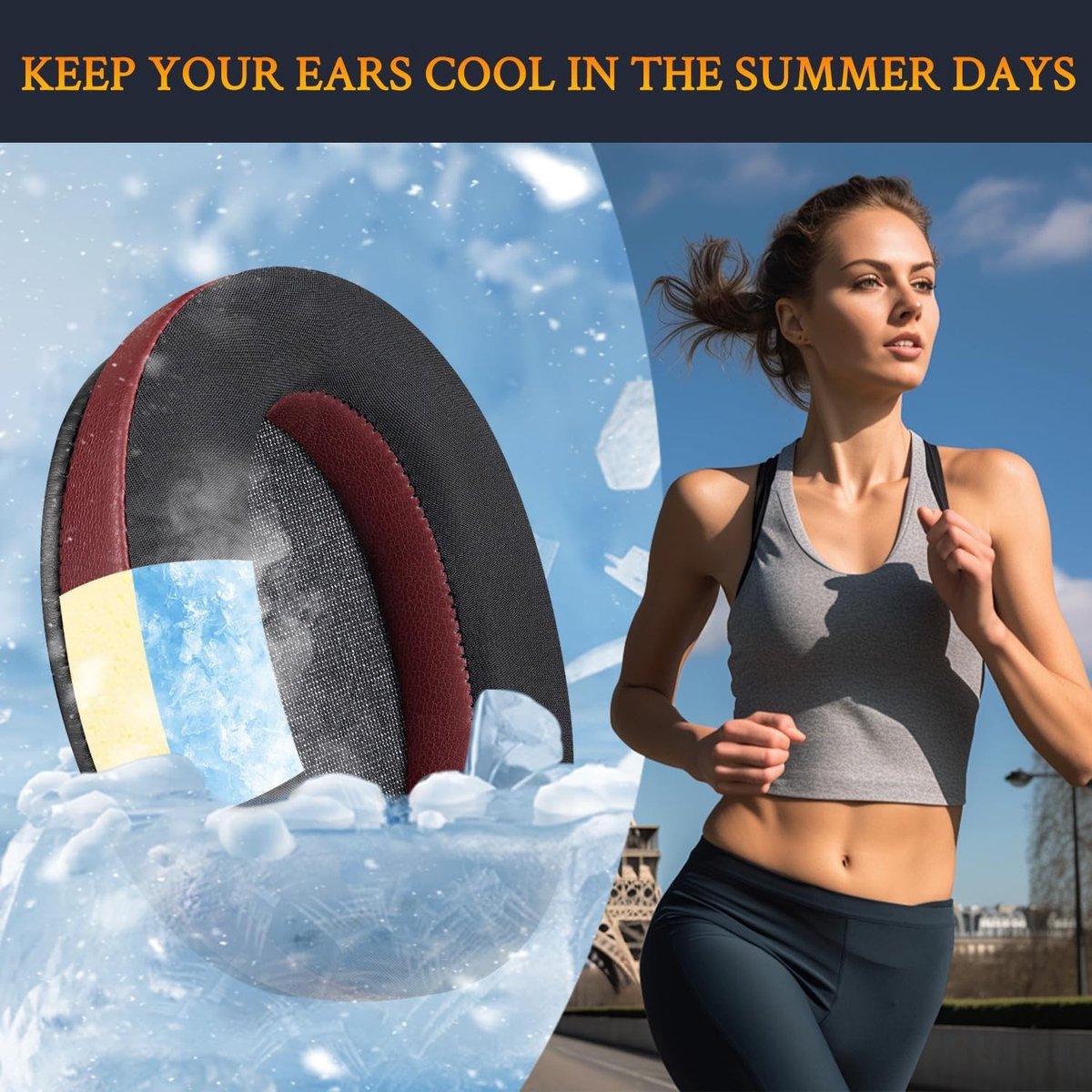 Vervangende Cooling Gel Oorkussens voor Extra Bass Noise Cancelling Hoofdtelefoons, Comfortabele Earpads met Gel en Geluidsisolatie voor Draadloze Headsets