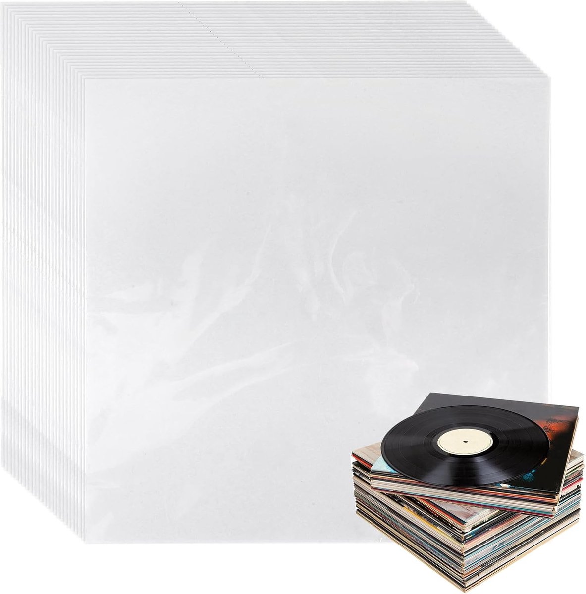 100 Stuks Vinyl Beschermhoezen voor 12 Inch LP's - Ideale Binnenhoezen voor Platenverzameling