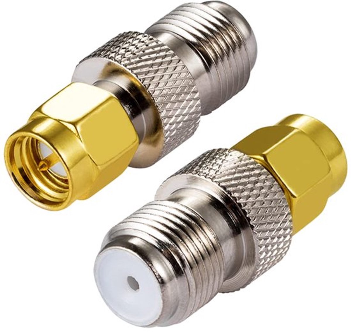 SMA Connector Adapter SMA Mannelijk naar F Type Vrouwelijke Coax Kabel Connector Rechte Adapter voor FM Radio DAB Antenne WIFI CATV TV Antenne Modems (2 stuks)