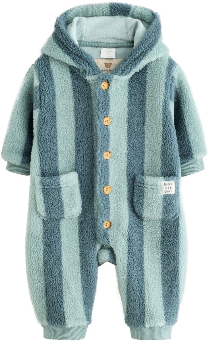 Next - Jongens - Babypakje met knopen en capuchon van borg - Blauw