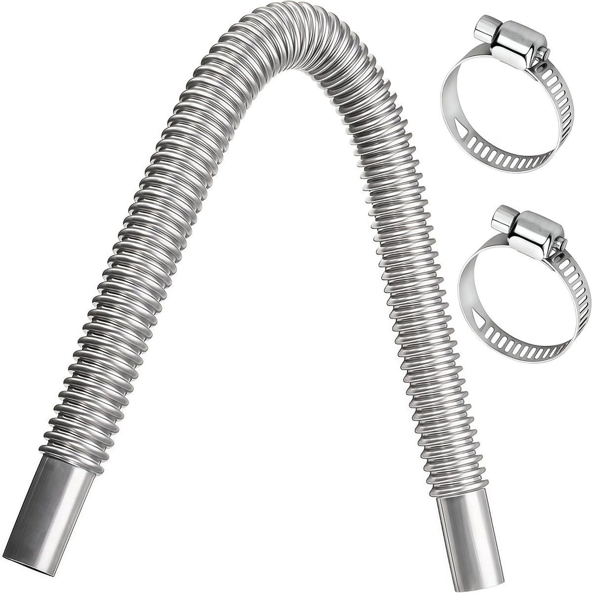Rookgaspijp 25mm, 150cm voor Standkachel en Aggregaat, Inclusief Klemmen en Gereedschap, Perfect voor Dieselkachel en Auto-installatie