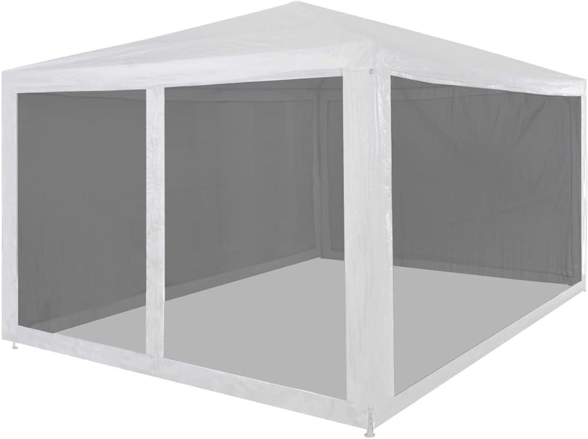 Partytent met zijwanden - Feesttent Tuin - Buitenfeesten Organiseren - Insectenwerende Netwanden - 4 x 3 m - Wit