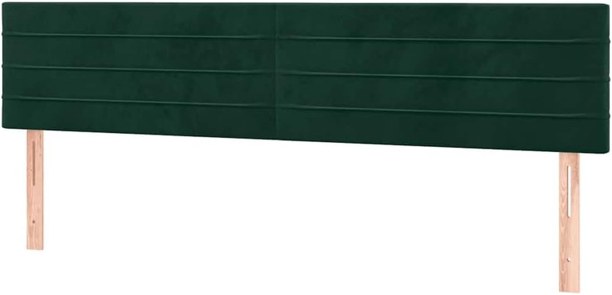 Hoofdborden - Hoofdeinde Bed - Bedombouw Completeren - In Hoogte Verstelbaar - 2x 100x5x78/88 cm - Donkergroen