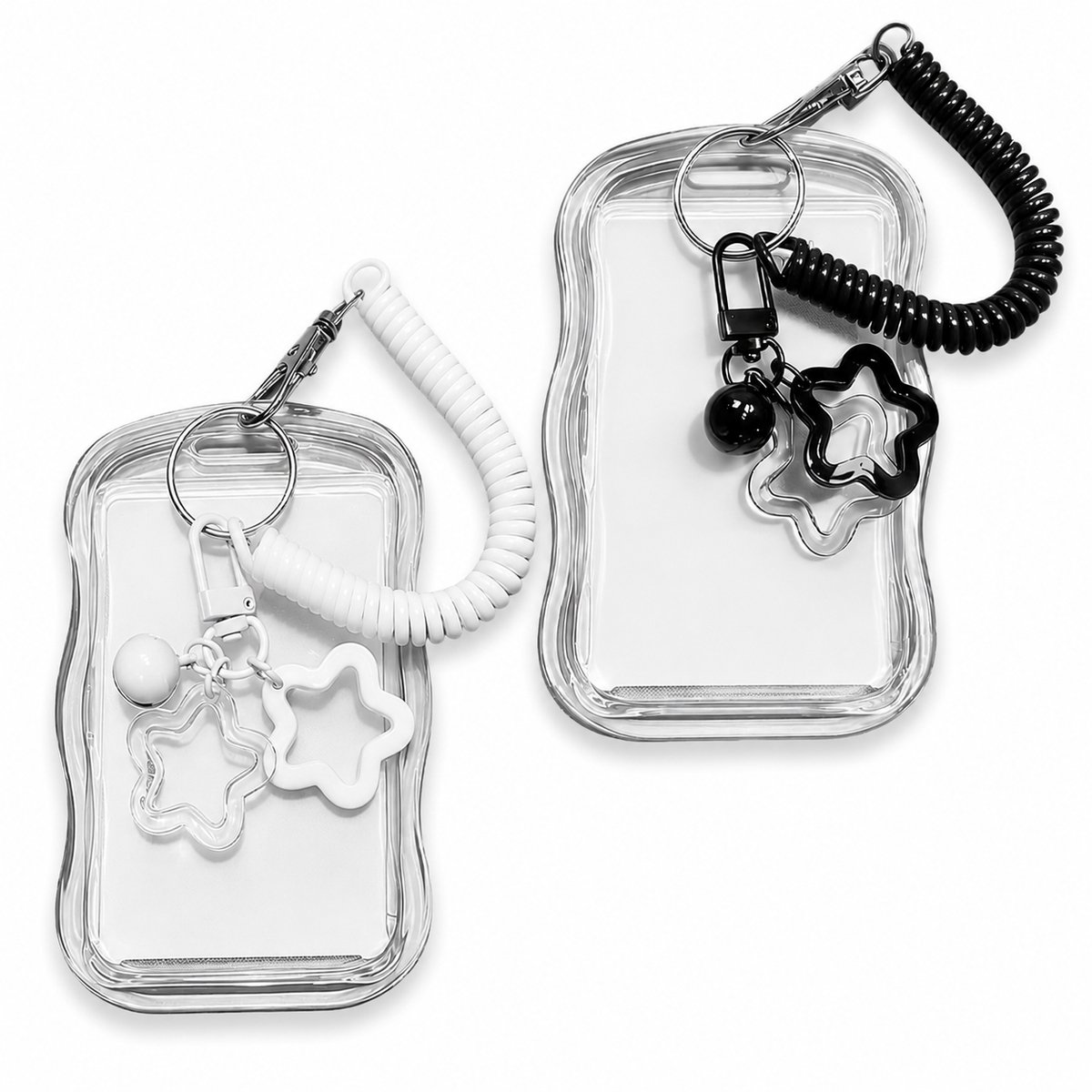 2 Stuks Acryl Photocard Houder met Sleutelhanger - Transparante Kaarthouder voor Fotokaarten en ID - Geschikt voor 8.5 x 5.4 cm - Beschermhoes voor onderweg