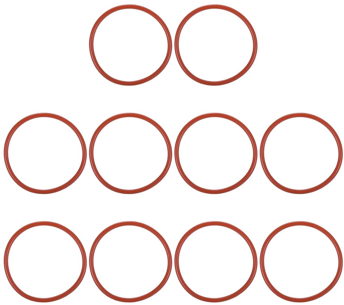 O-Ring Silicone 58mm OD 52mm ID 3mm Breed, 30 Stuks Vervangende Metric Seal voor Hydraulische Compressoren en Reparatie van Kleppen, Rood