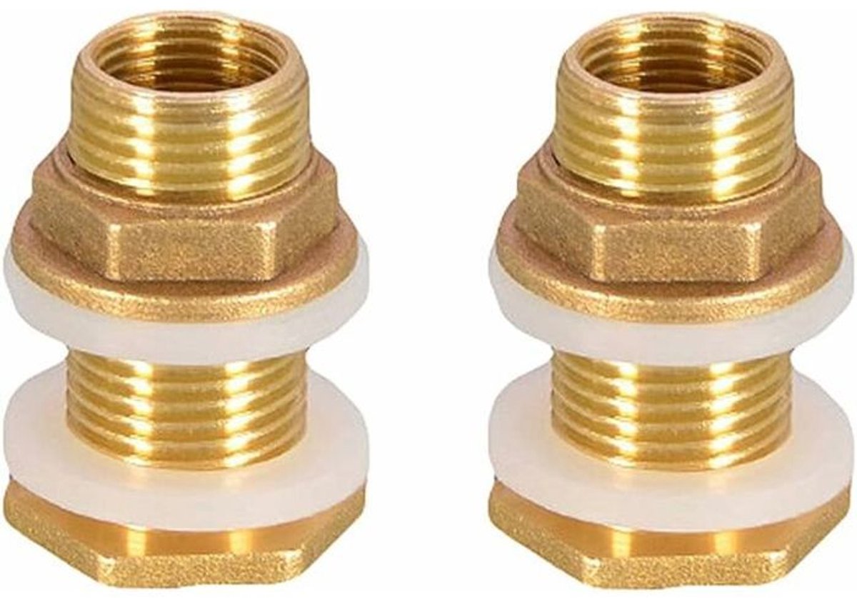 Watergatclip van 1/2 inch – messing connector van 4,2 cm – 2 tankringen en siliconenringen – Geschikt voor EA kranen en tanks