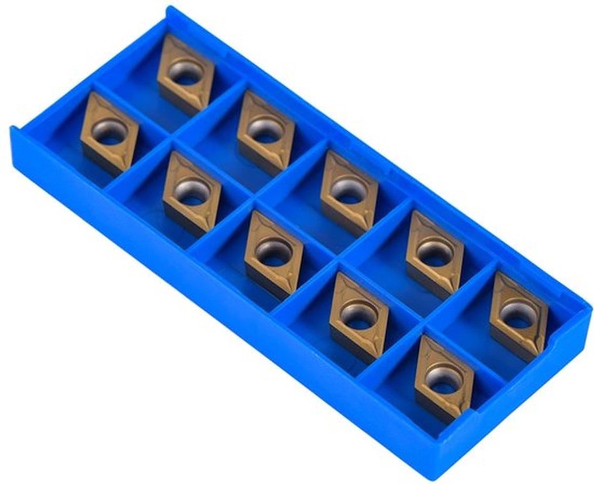 DCMT11T304-HM YBC251 - Diamantvorm - Hardmetalen Snijmachine Set - 10 Stuks - Geschikt voor Roestvrijstaal
