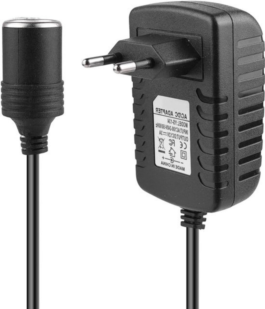 Spanningsomvormer 220V naar 12V 3A - Omvormer Auto naar Stopcontact