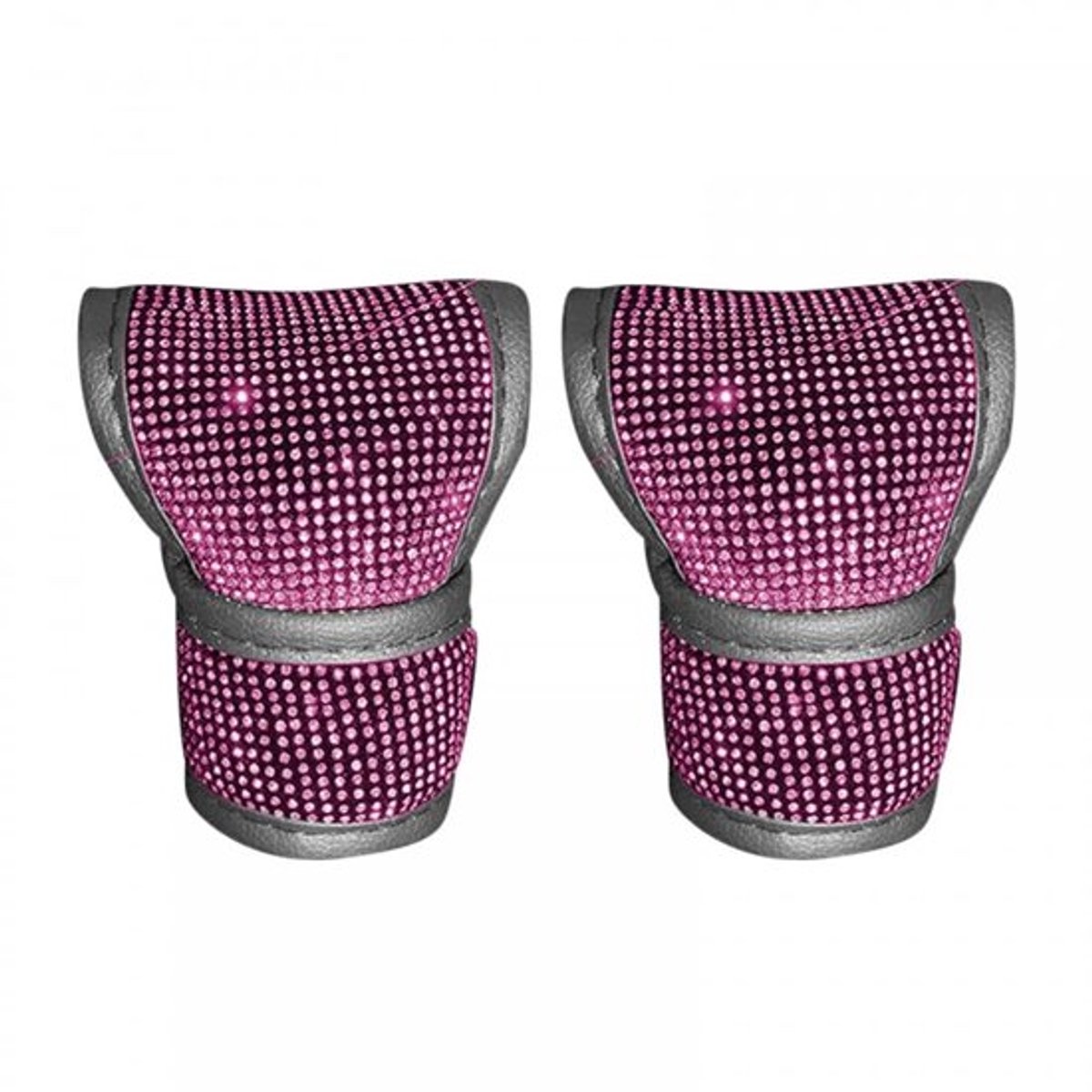 Auto versnellingspookknophoes, 2 stuks leren versnellingspookknophoes met strass voor de meeste auto's, voertuigen en SUV's
