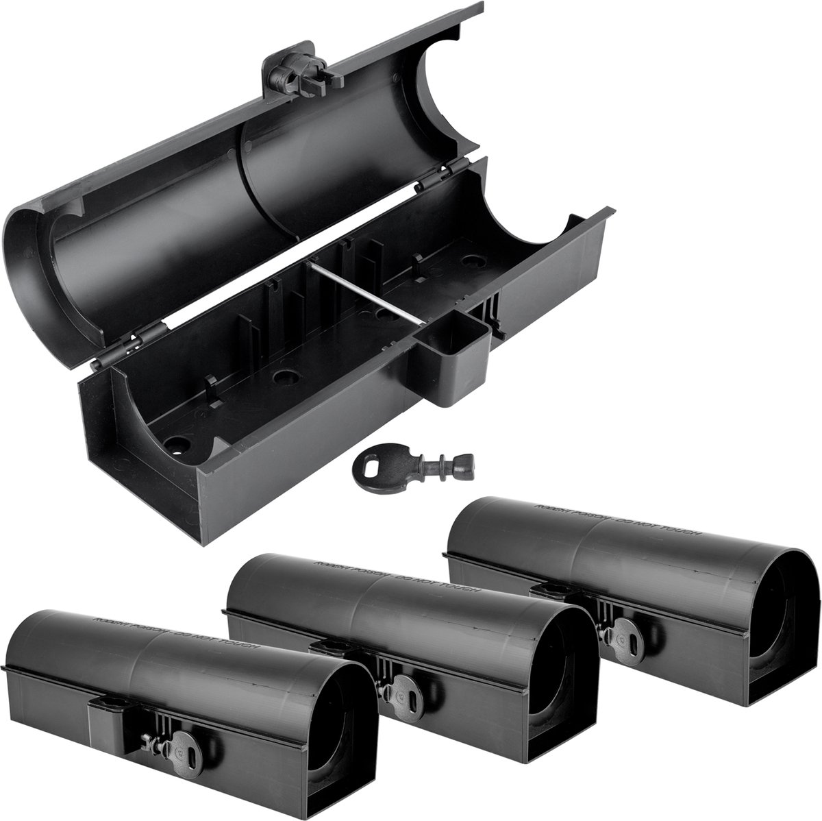 4 x Aasstation Rattenset Aasbox Tuinpijp Muizenval Muizen Rattenaasbox Rattenaasstation Rattenval Kinderen Huisdierveilig Aasbox Petigi