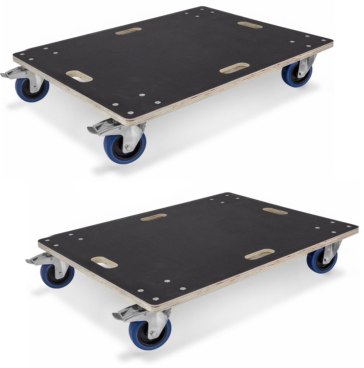 Trucky Set van 2 Verhuisdolly's – 60 x 80 cm Transportrollers – 800 kg Draagvermogen Meubeldolly's met 4 Wielen (waarvan 2 met rem) – Transportkarren voor het verhuizen van meubels
