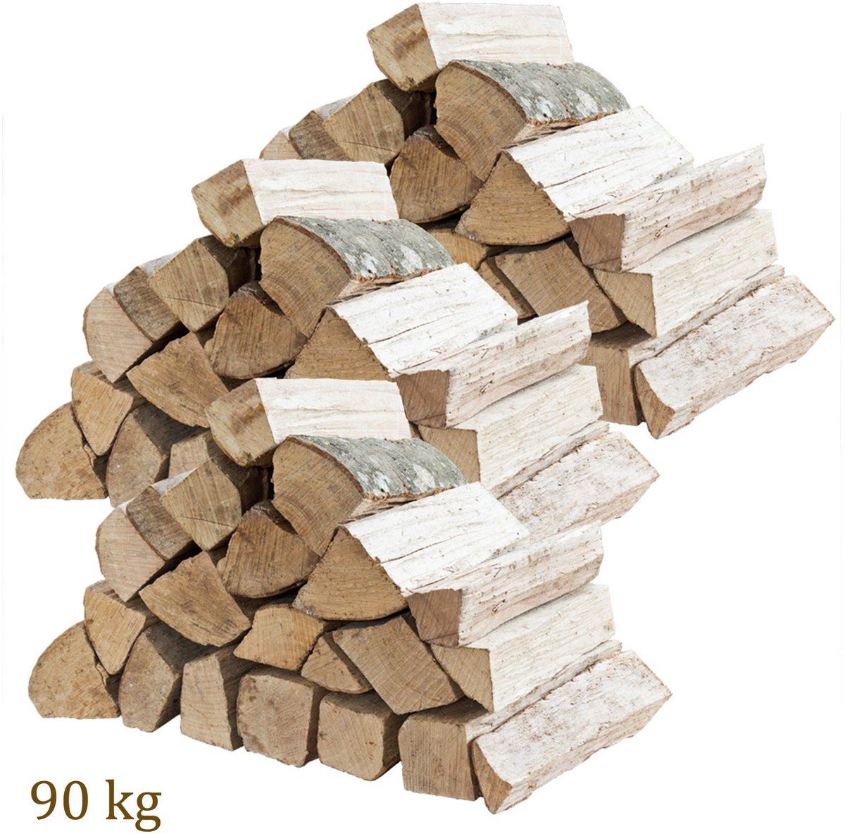 Brandhout, 90 kg, voor kachels, open haarden, vuurkorven en barbecues, beukenhout, 33 cm, Flameup