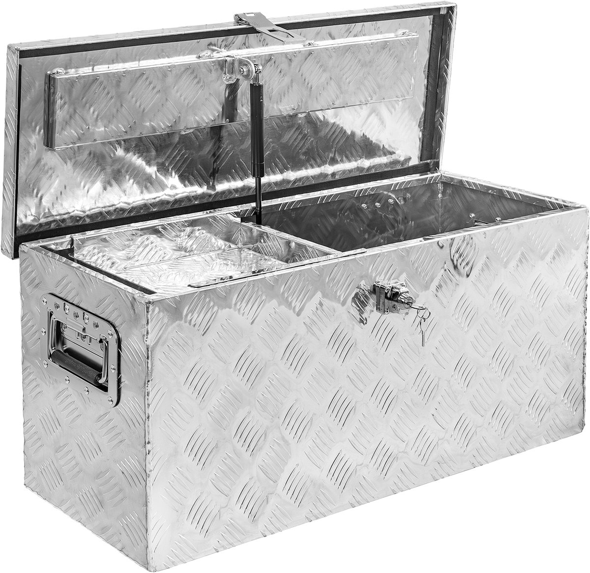 Trucky-set: Truckbox D080 + hangbak gereedschapskist / aanhangerkist / aluminium kist / inzetbak / organizer