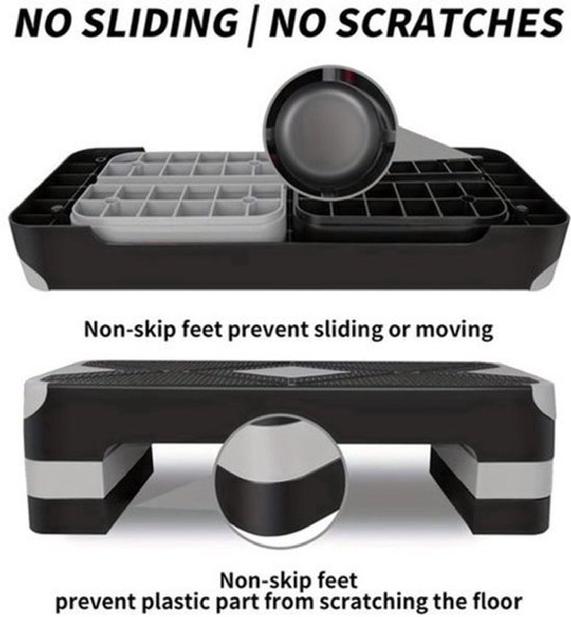 Fitnessbank – Halterbank – Trainingsbank – Buikspierbank – Bench Press Bank – Verstelbare Hoogte – Aerobics Step Platform – Antislip Voetpads – Duurzaam IJzer – Compact & Draagbaar – Grijs
