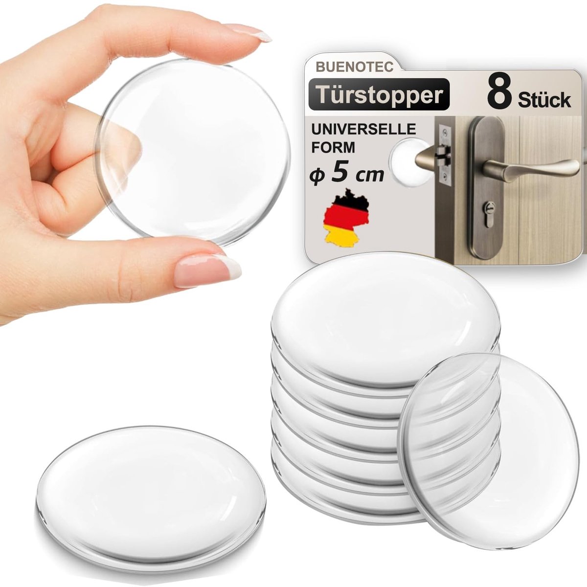 Zelfklevende Deurbuffer - Transparante Wandbeschermer - 8 Stuks