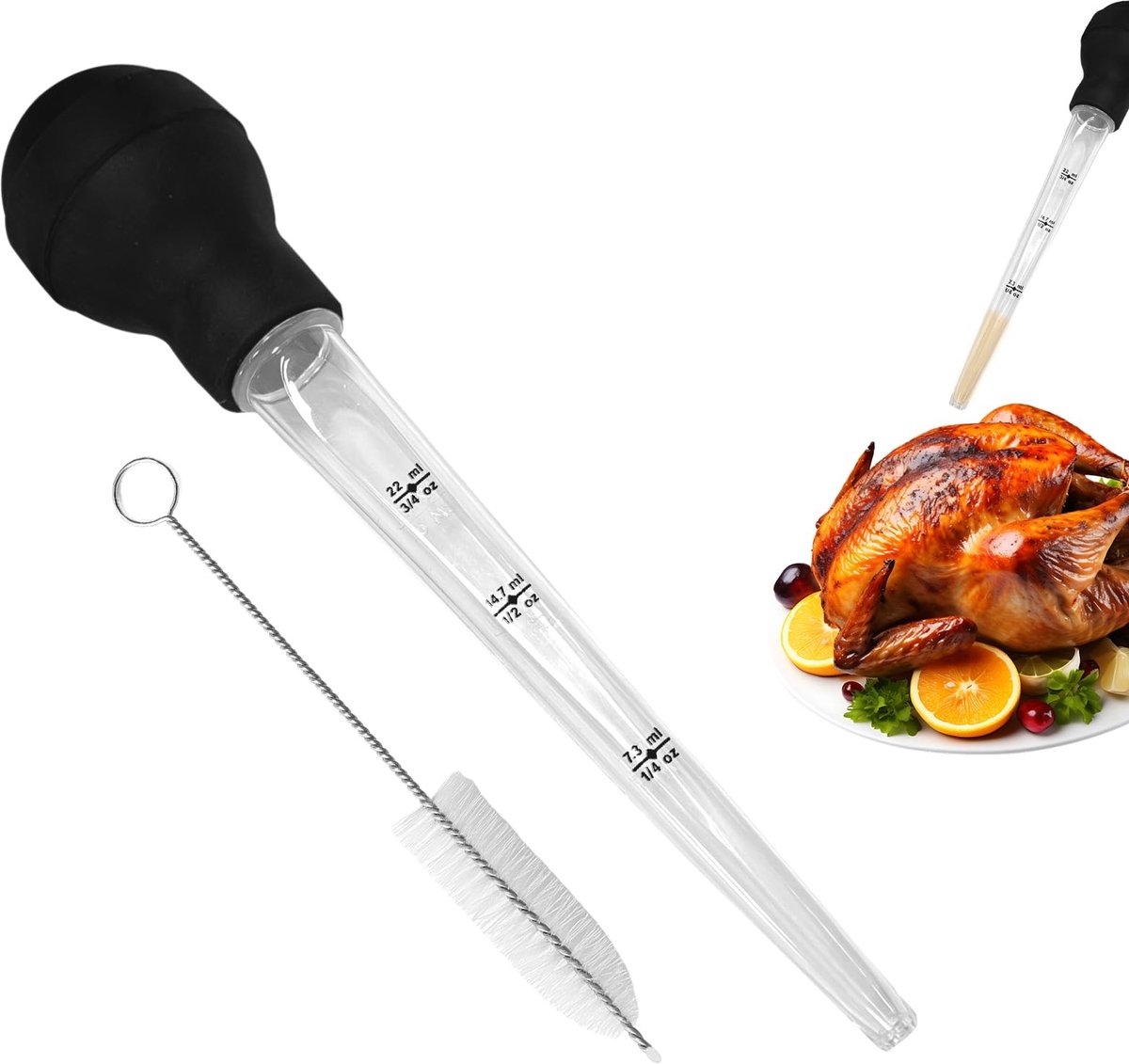 Keuken Pipet met Schoonmaakborstel - Grote Capaciteit