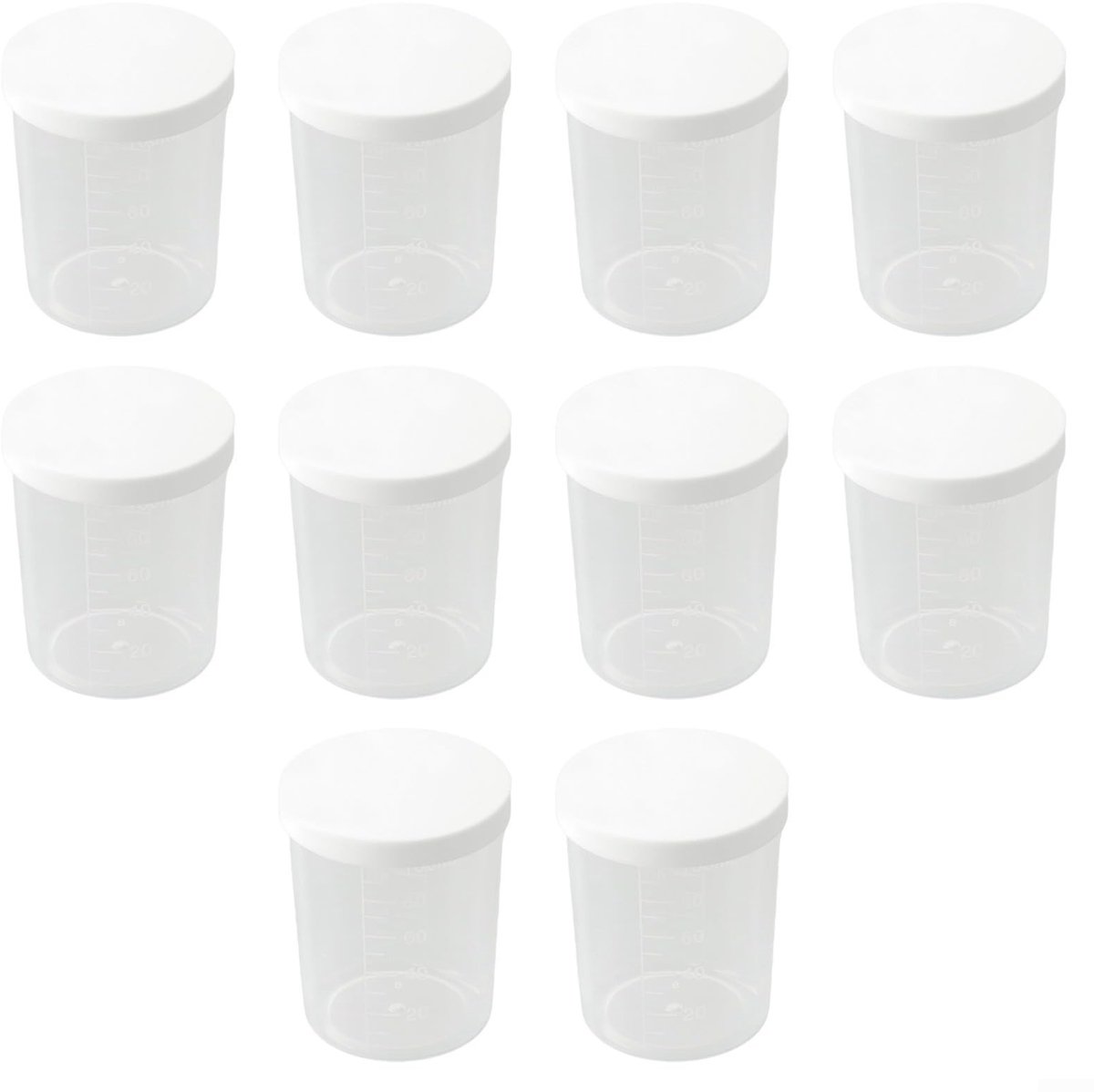 Gegradueerde Maatbeker Set van 10 - Doorzichtig Plastic 100 ml