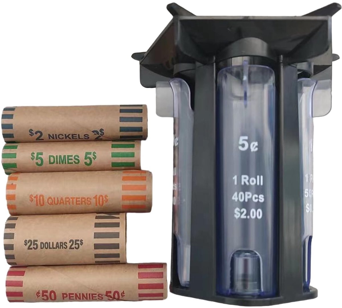 Muntenwikkels Rollen voor Quarters, Dimes, Nickels en Pennies