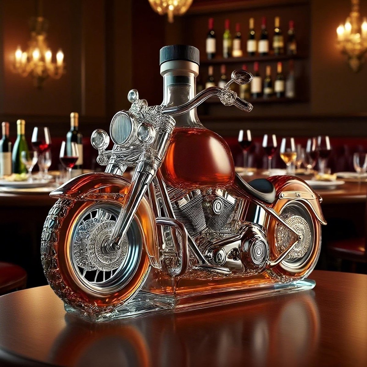 Whisky Decanter in Motief van Motorfiets - 300 ml