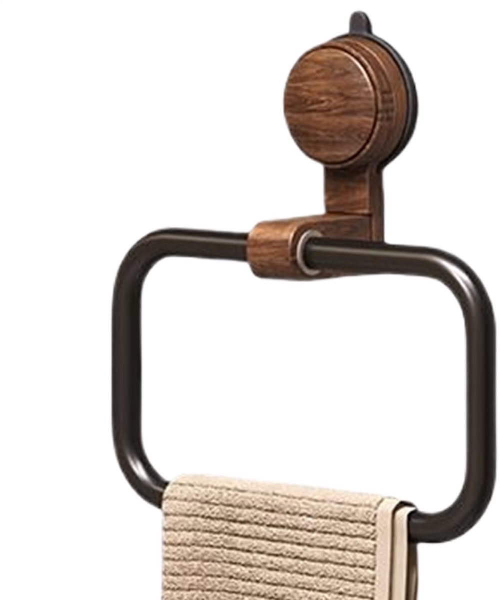 Wandgemonteerde Handdoekring - Zwart/Wit