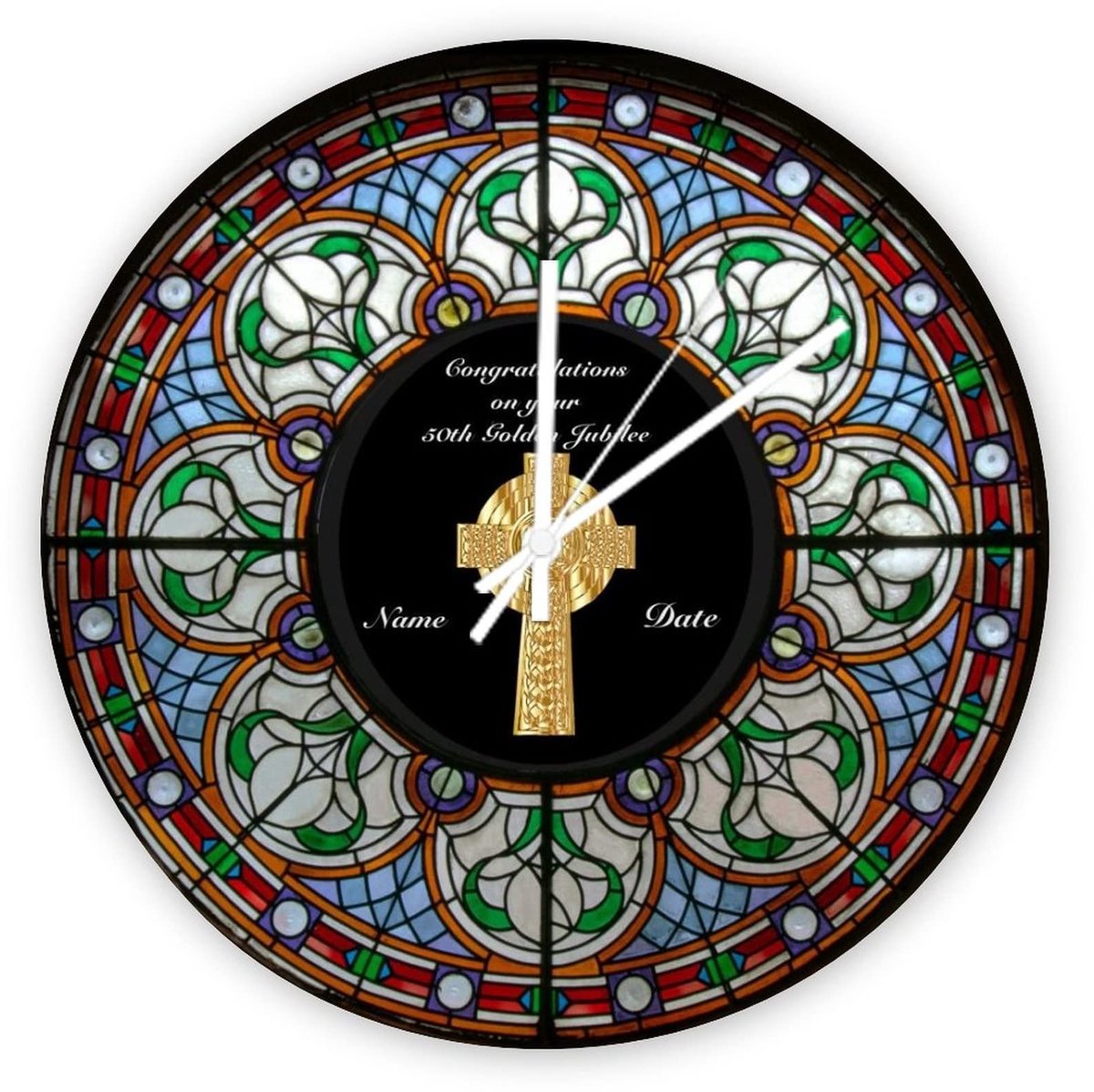 Wandklok - Stille uitvoering - Houten frame - Rond - 25x25 cm