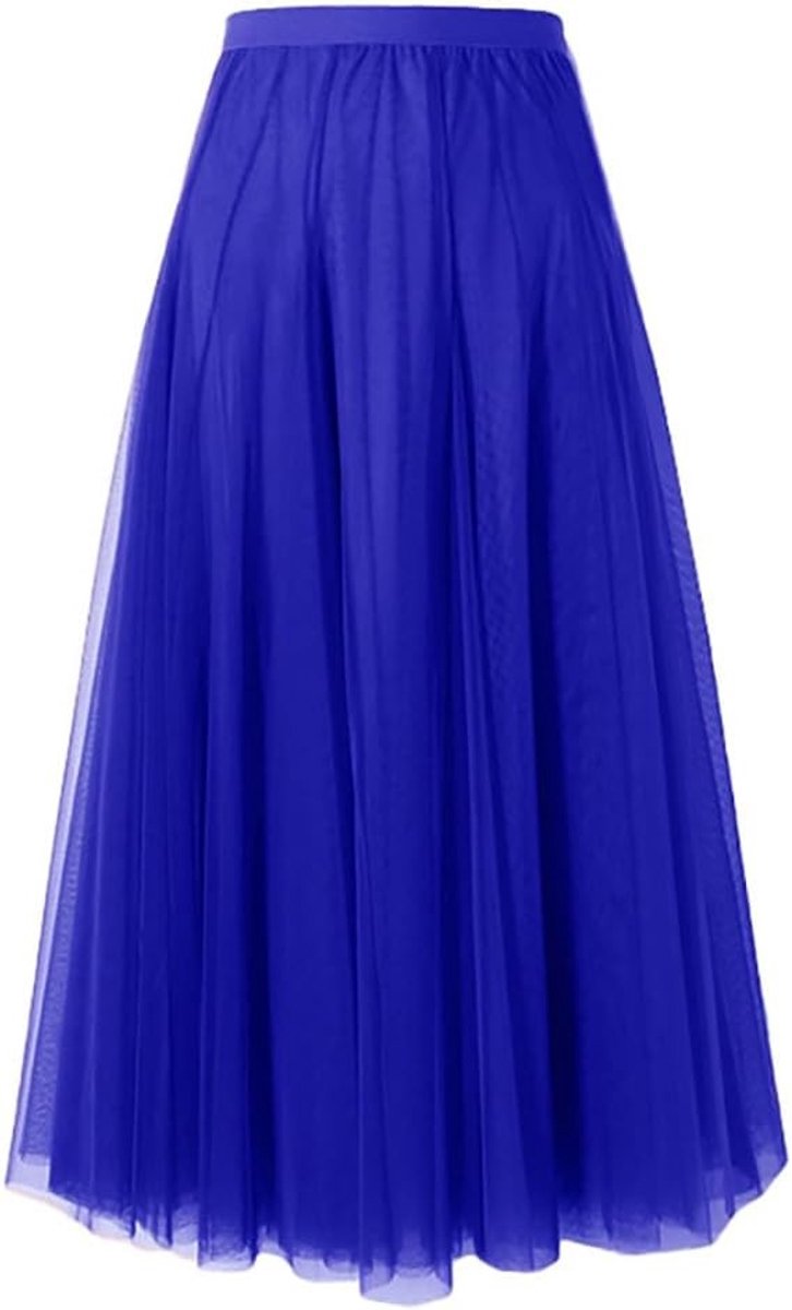 Elegante Lange Maxi Tulle Rok met A-lijn en Gelaagde Plissé voor Bruiloften en Feestjes