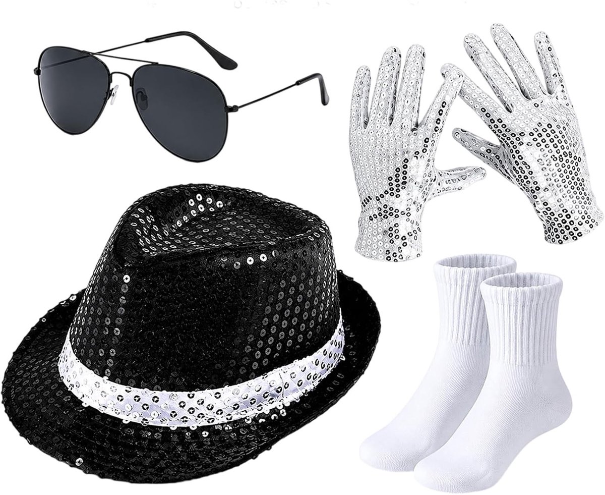 Set van 6 Volwassen Kostuumaccessoires met Pailletten voor Feest, Carnaval en Halloween