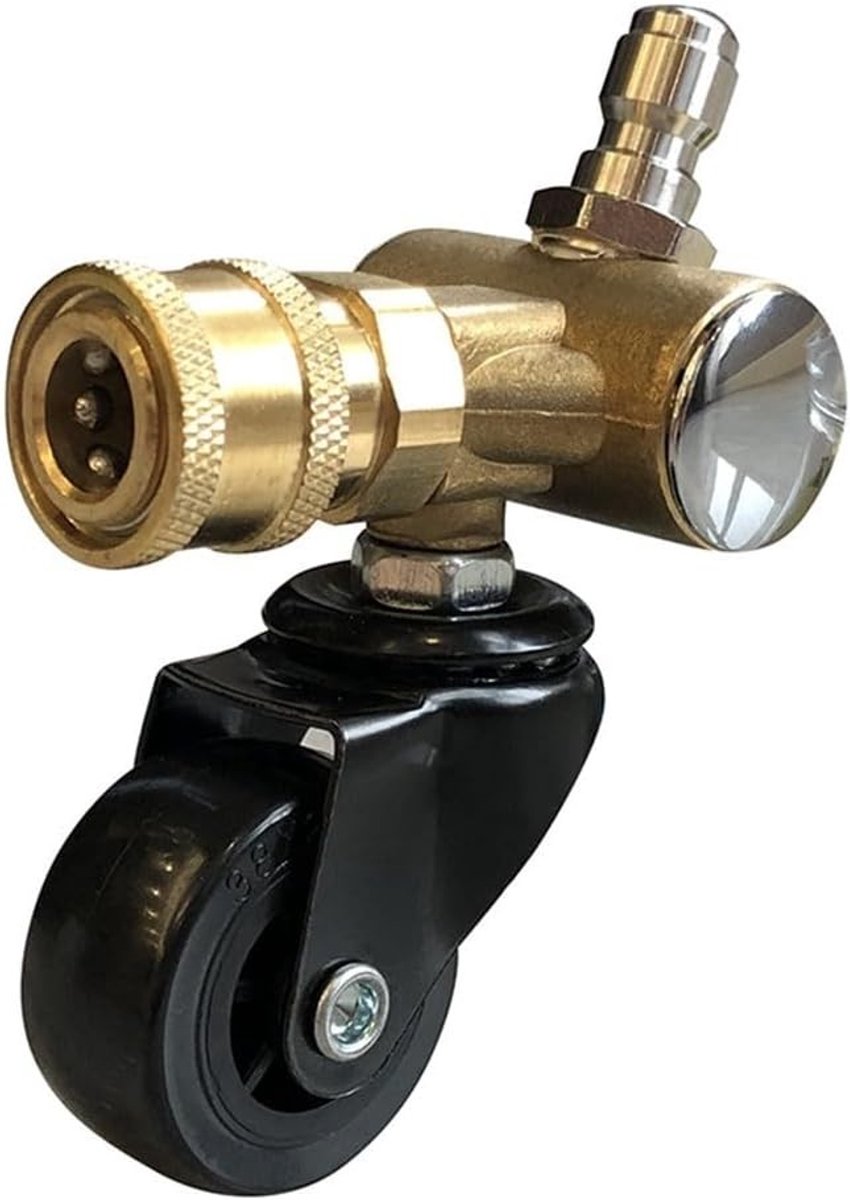 Onderstel Reinigingswiel voor Auto, 1/4" Hogedrukreiniger Adapter, Waterbezem voor Onderzijde Auto en Auto Was Accessoires
