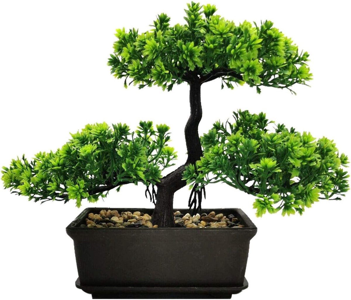Kunstmatige Bonsai Boomdecoratie voor Gang, Slaapkamer en Badkamer in Donkergroen - Aesthetic en Landelijke Stijl
