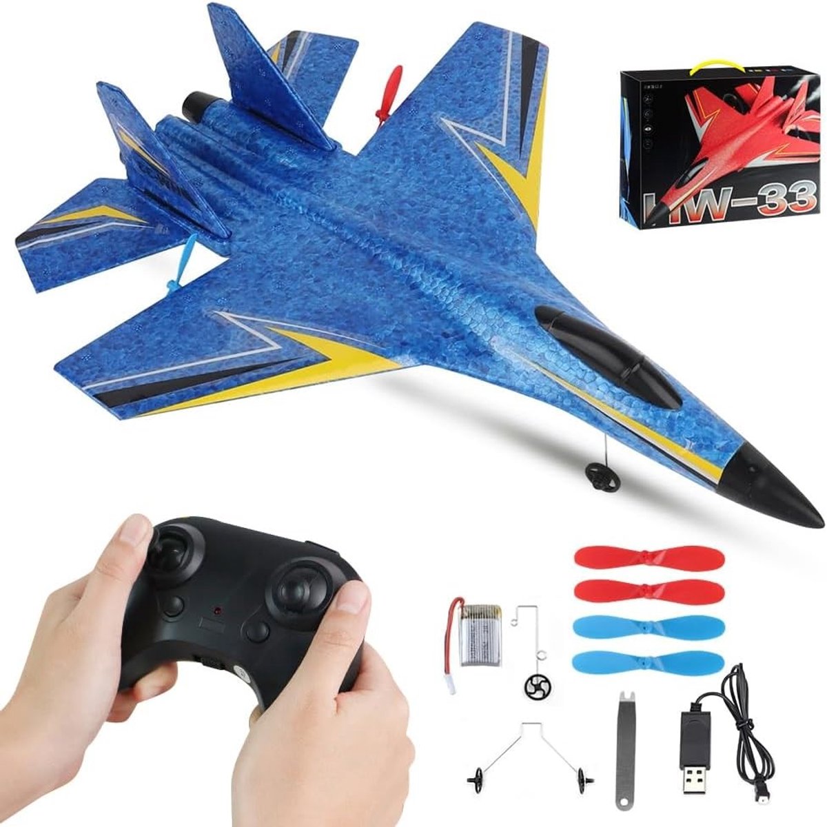 2.4GHz 2-Kanaals Afstandsbediend Vliegtuig met Xpilot Gyroscoop Systeem voor Beginners - Blauw, Stabiel Vliegen, Eenvoudig Bestuurdersgemak