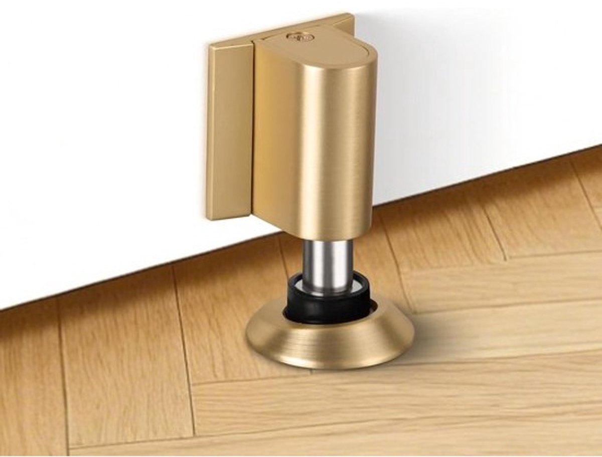 Magnetische Deurstoppers - Deurhouders Deurmagneten - Deuren Open Houden - Installatie Zonder Boren - 2 stuks - Geborsteld Goud