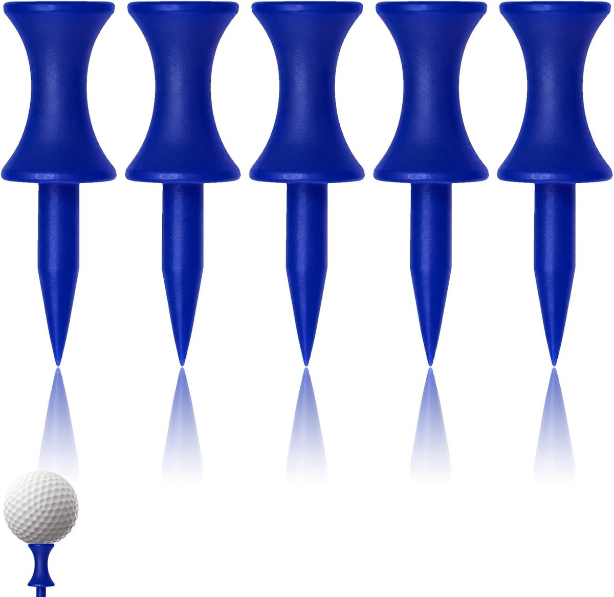 Golf tees set van 100 stuks, herbruikbare plastic tees van 32mm in blauw, ideaal voor golfers