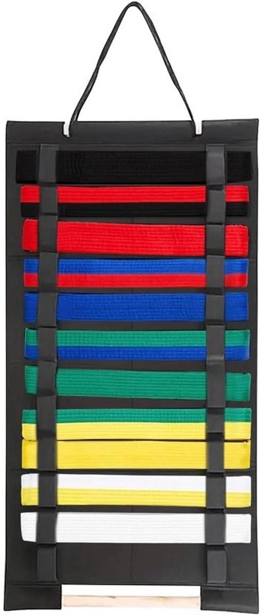 Karate Gordel Display - Opbergsysteem Gordels - Vechtsport Organisatie - Ruimtebesparend Wandrek - 35x66 cm - Grijs