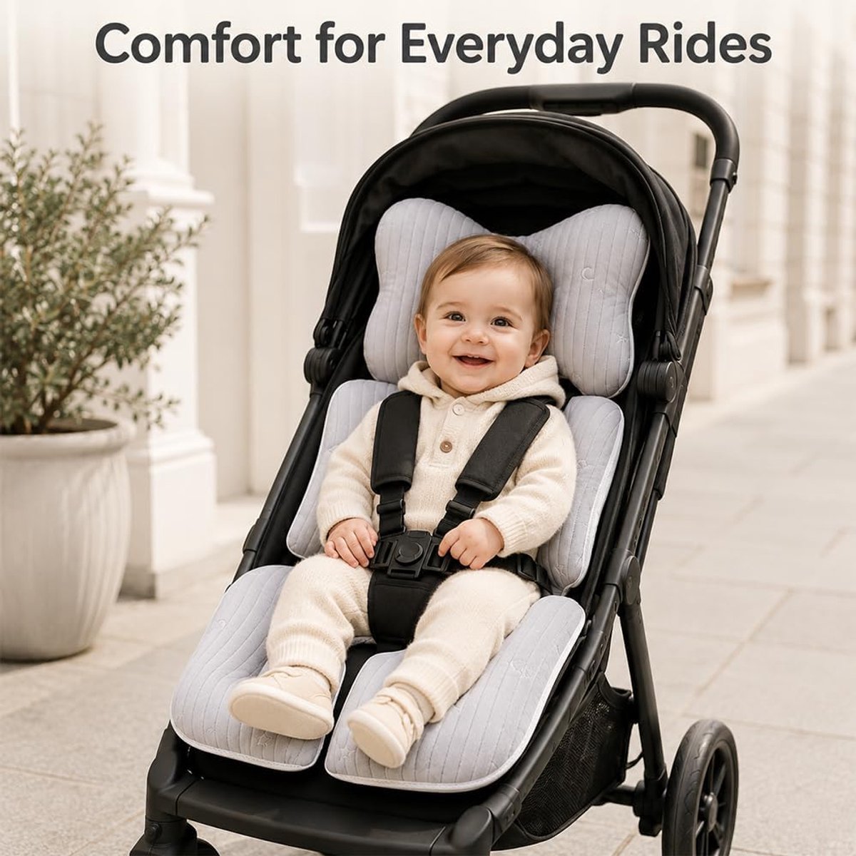 Zitverkleiner voor babyautostoeltje - Comfortabel & Zacht - Inlegkussen Kinderwagen - Stoelverkleiner baby - Baby zitkussen - Kussen voor Babystoel - Stoelverhoger - Autostoel - Veilig reizen - Wasbaar - Voor kinderwagen, autostoel, kinderstoel thumbnail 4