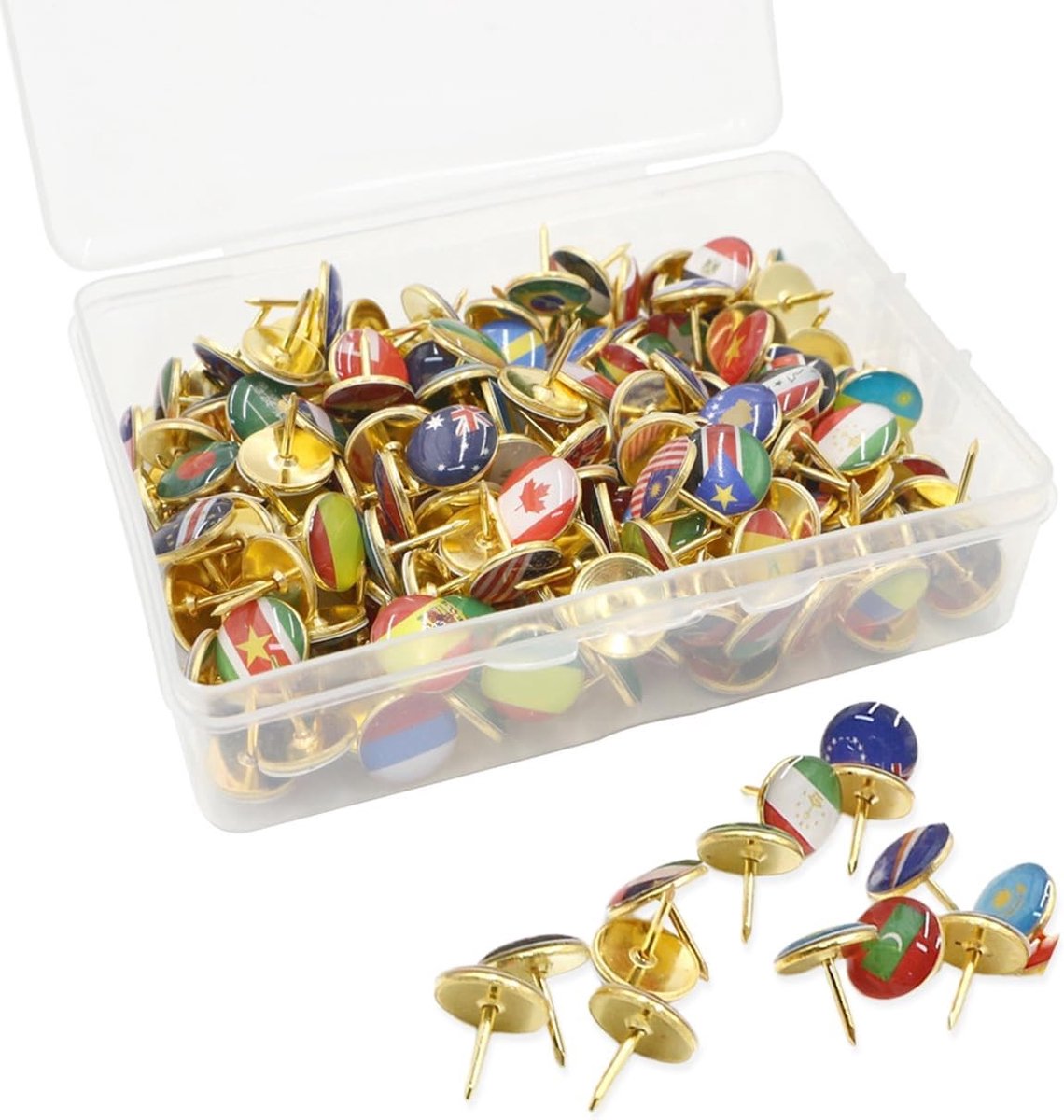 Decoratieve Pins voor Wereldkaart en Kantoor - 100 Stuks voor Projecten, Reisorganisatie en Mededelingenborden