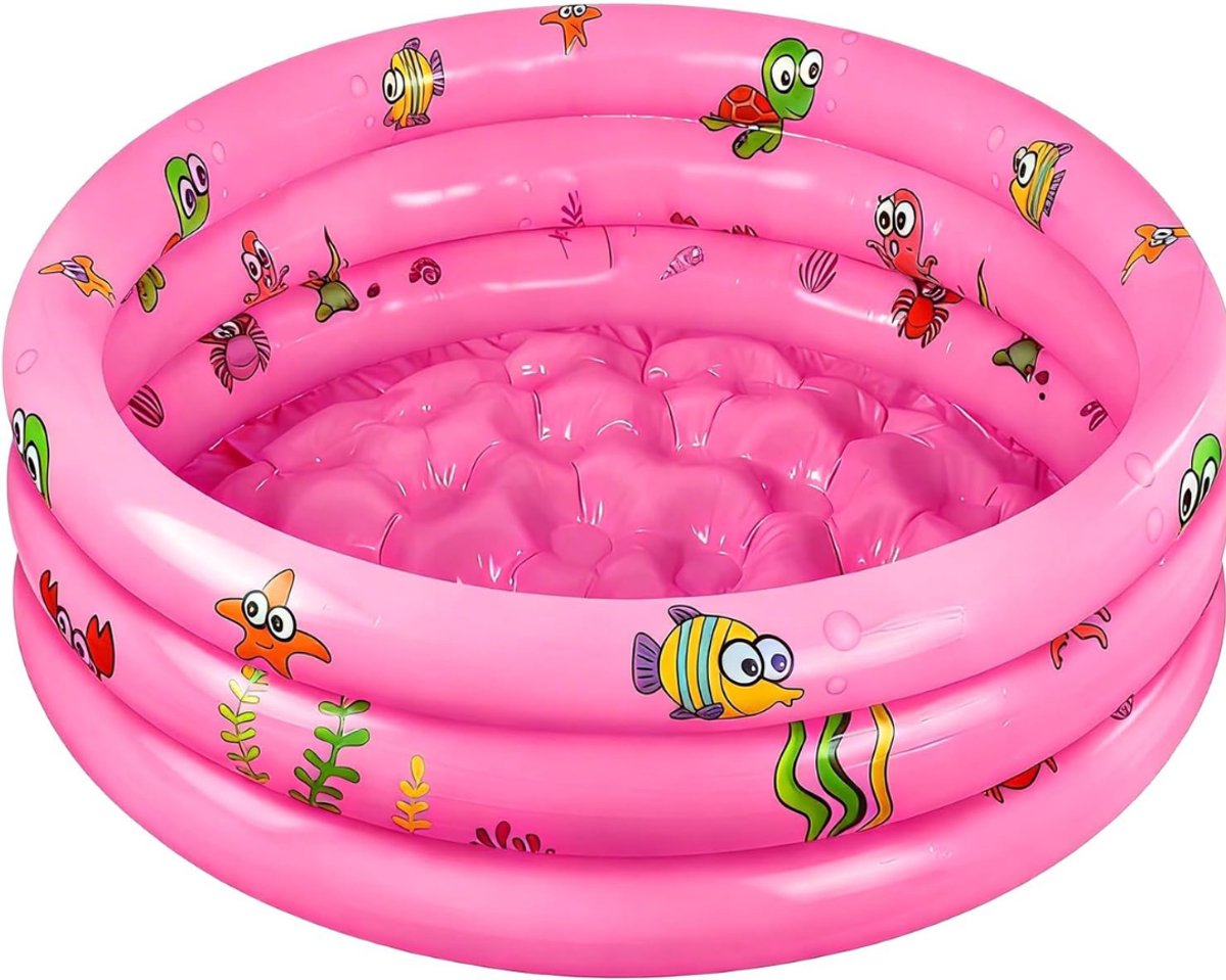 SP® Kinderzwembad - Kinderzwembad met Glijbaan - Opblaasbaar Kinderzwembad - Roze - 100cm x 100cm x 100cm