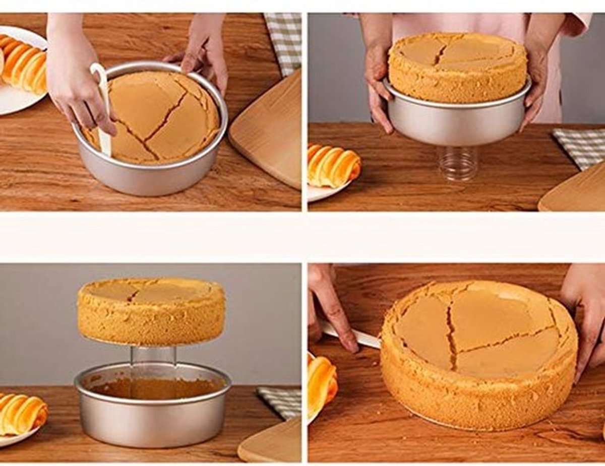 Ronde cakevorm van aluminium met antiaanbaklaag en verwijderbare bodem, bakvorm met losse bodem voor bruiloften, verjaardagen en kerstfeesten (4,1 inch)