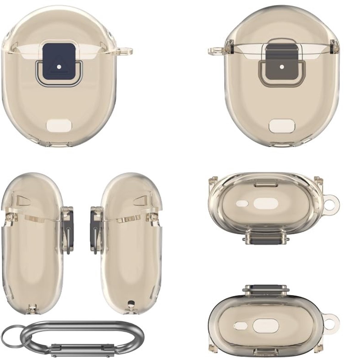 Hoesje voor Google Pixel Buds Pro 2 - Schokbestendig en anti-kras TPU - Transparant grijs
