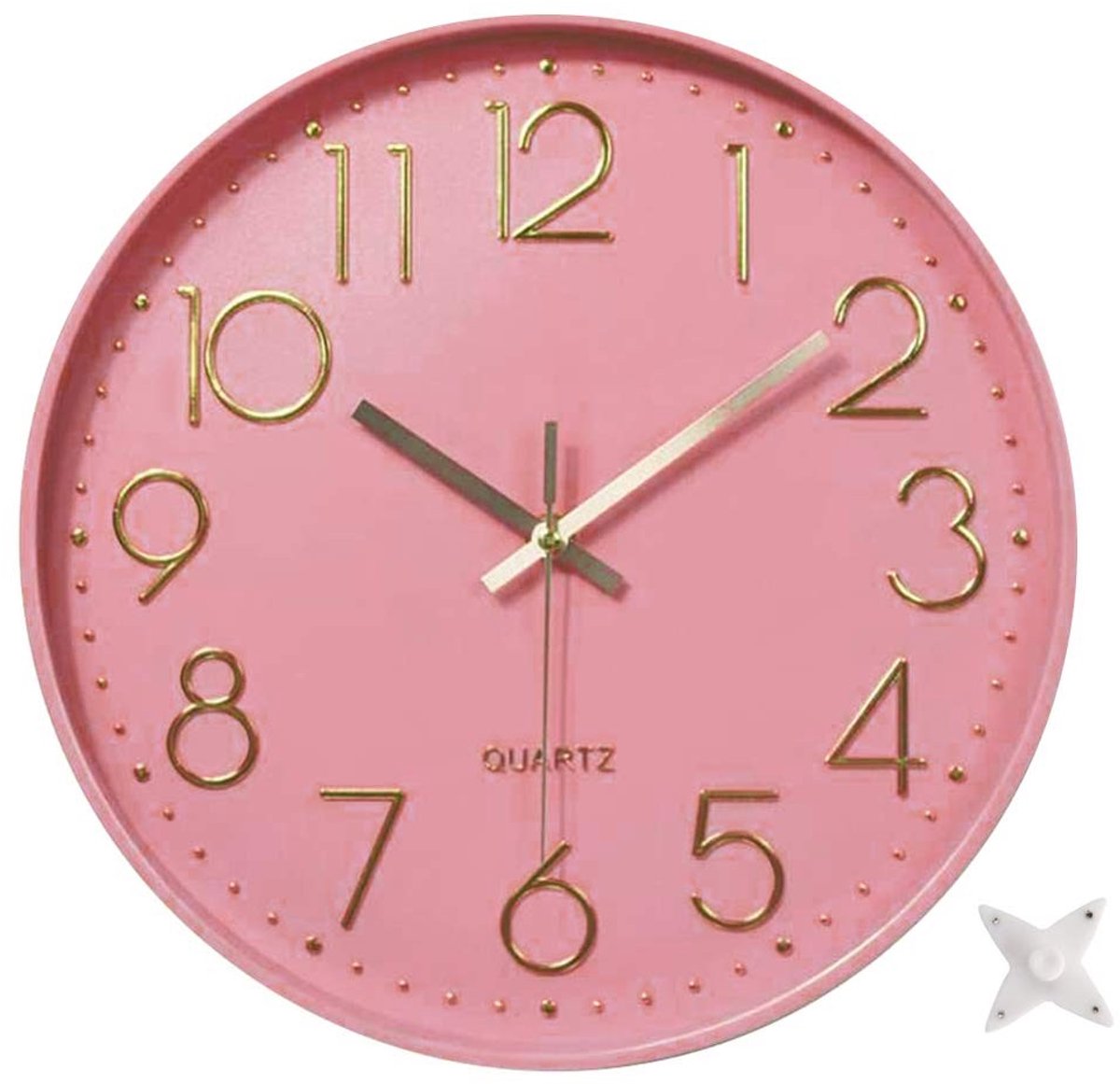 Wandklok - Stille Quartz Klok - 30,5 cm - Roze