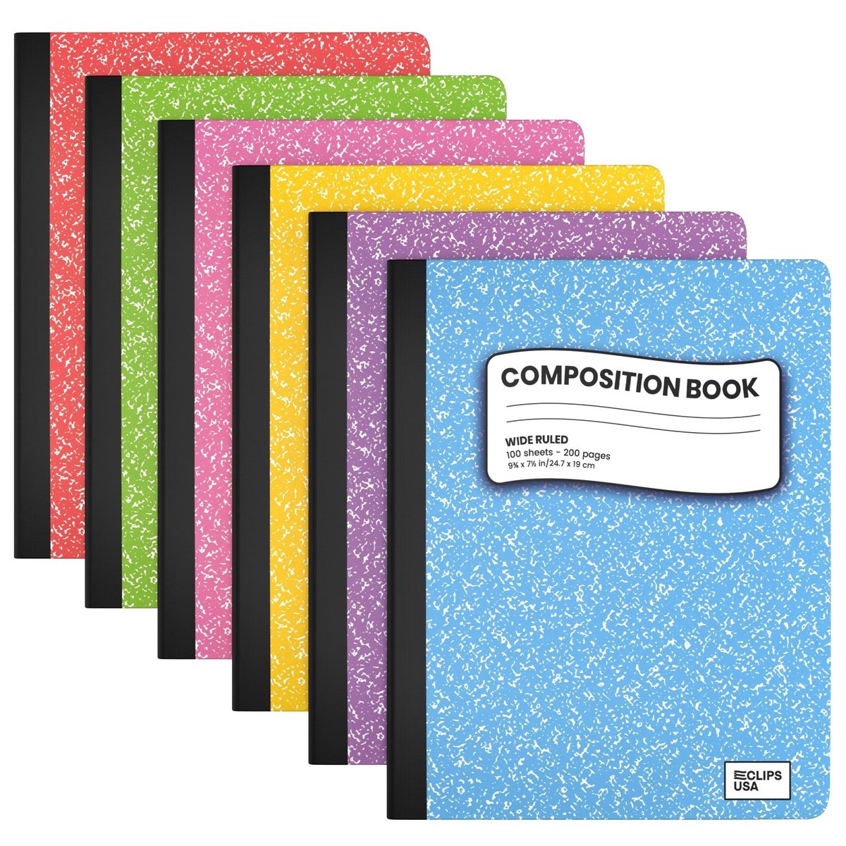 Brede gelijnde notitieboeken - Harde kaft - Assortiment van 6