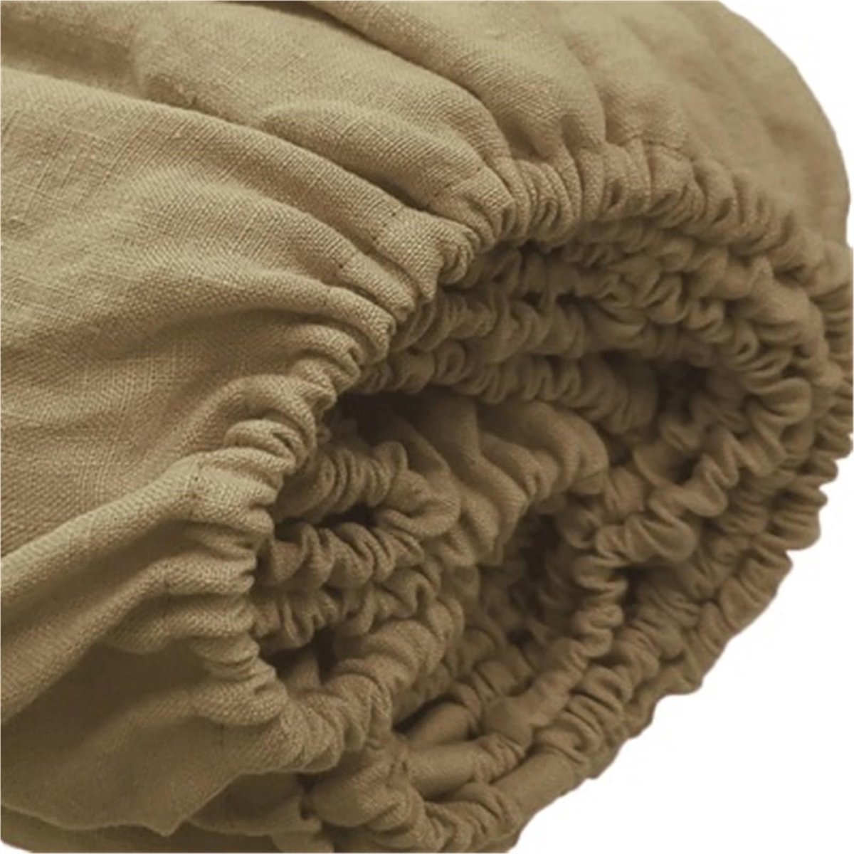 Laken van puur linnen - Antislip matrasbeschermer - Groen 120 x 200 x 35 cm