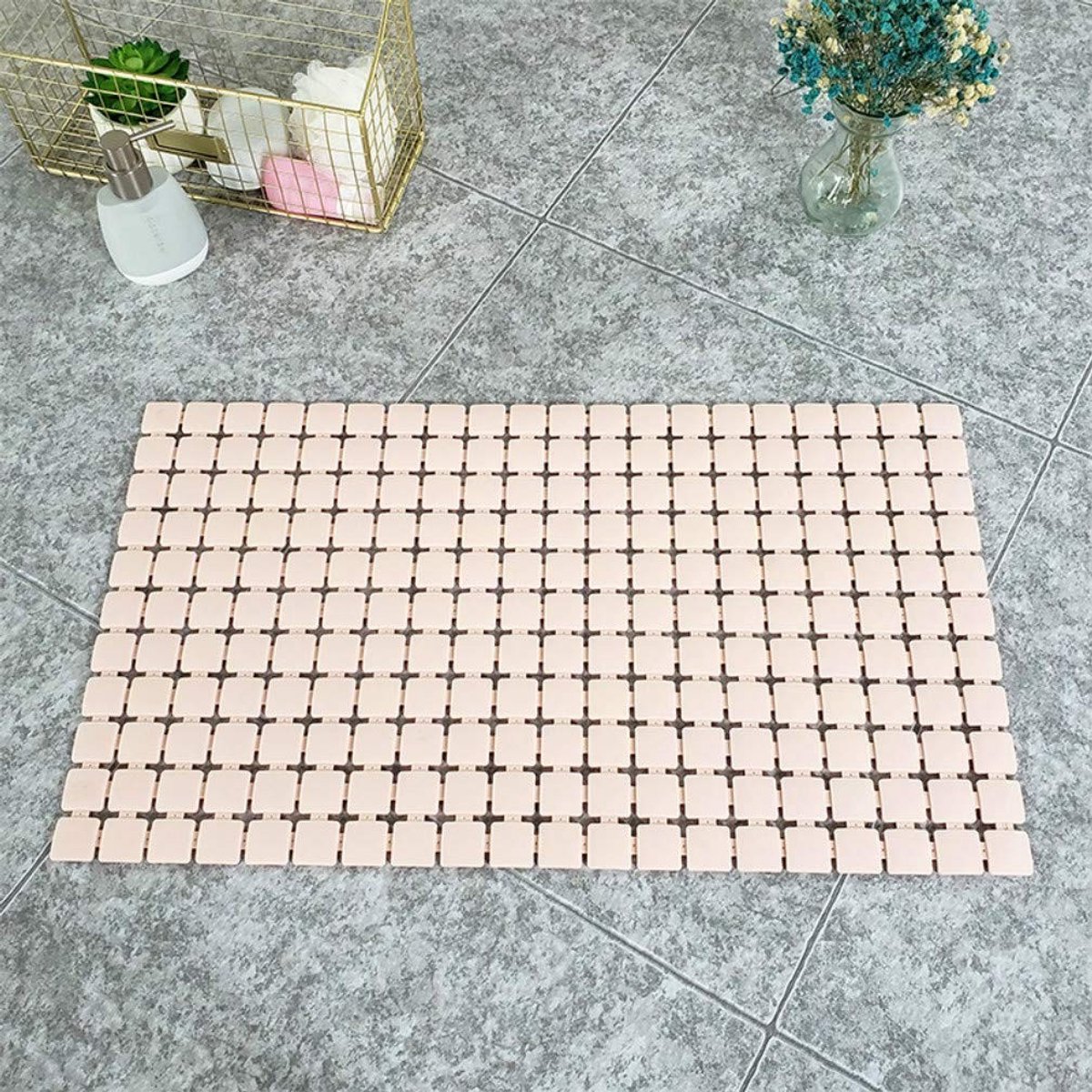 Anti-slip Badmat - Massagefunctie - 53.5 x 53.5 cm - Roze