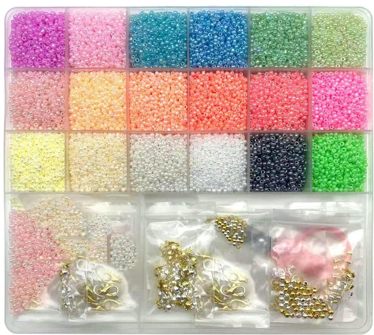 Crèmekleurige Glazen Rijstkralenset - 2mm DIY Sieraden