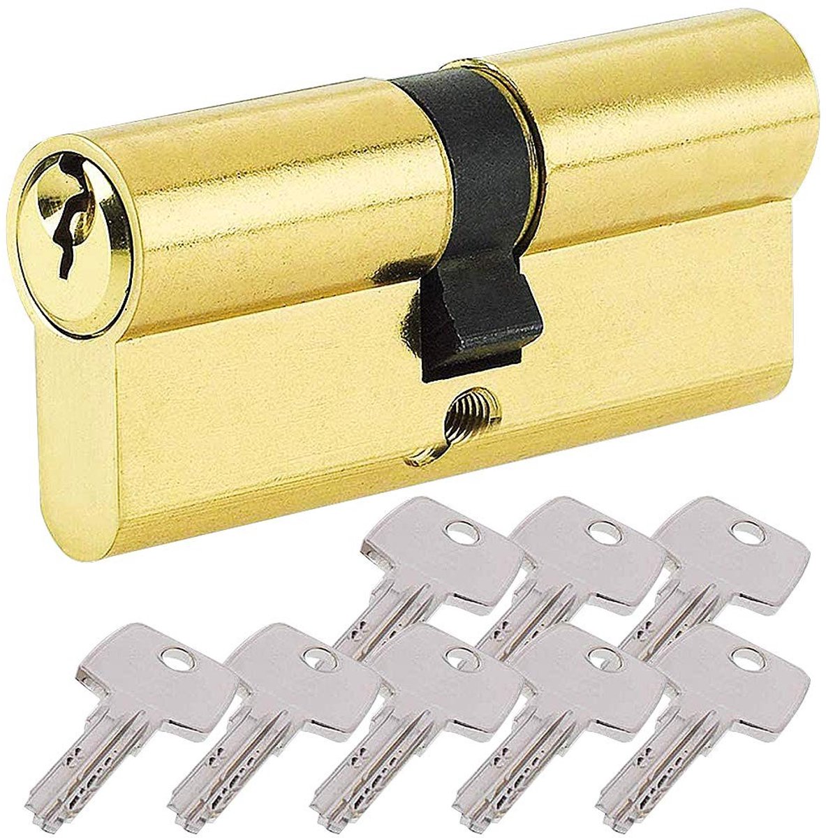 Deurslot Cilinder met Sleutel - Corrosiebestendig - Messing/Nikkel 45/45 (90 mm)