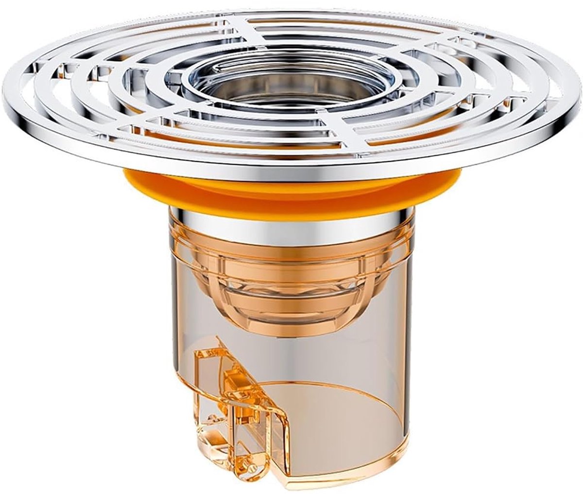 Magnetische zelfsluitende geurval doucheafvoer - ABS zilver